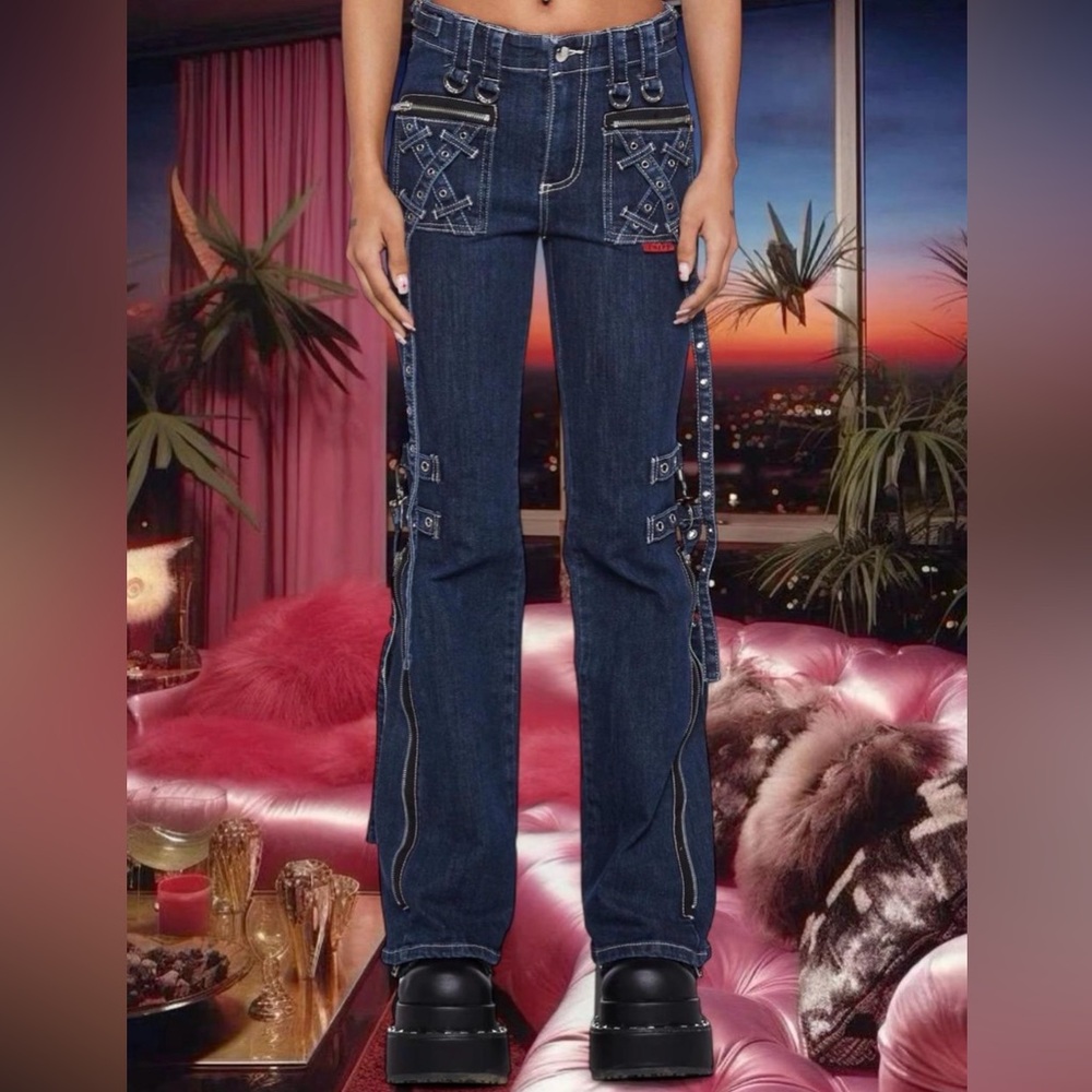 🩷TRIPP NYC X-STRAP PANTS - BLUE DENIM🩷